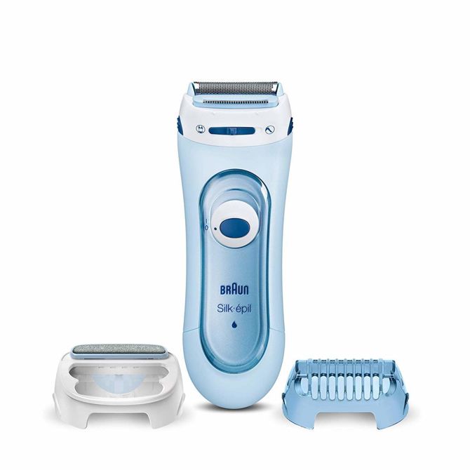 Epilator Braun Silk-épil LS 5160 Lady Shaver, brezžični, mokro/suho, nastavek za piling, zaobljena glava, pralen