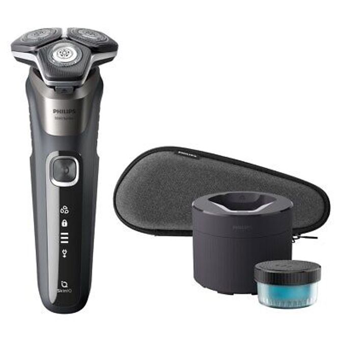 Moški brivnik Philips serije 5000 S5887/50, 5 min hitro polnjenje, 60 min polnejnje, mokro in suho delovanje, 60 min delovanja, torbica, Li-Ion, siva