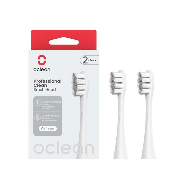 Oclean Nastavek Professional Clean - 2 kos Siva, za električno zobno ščetko