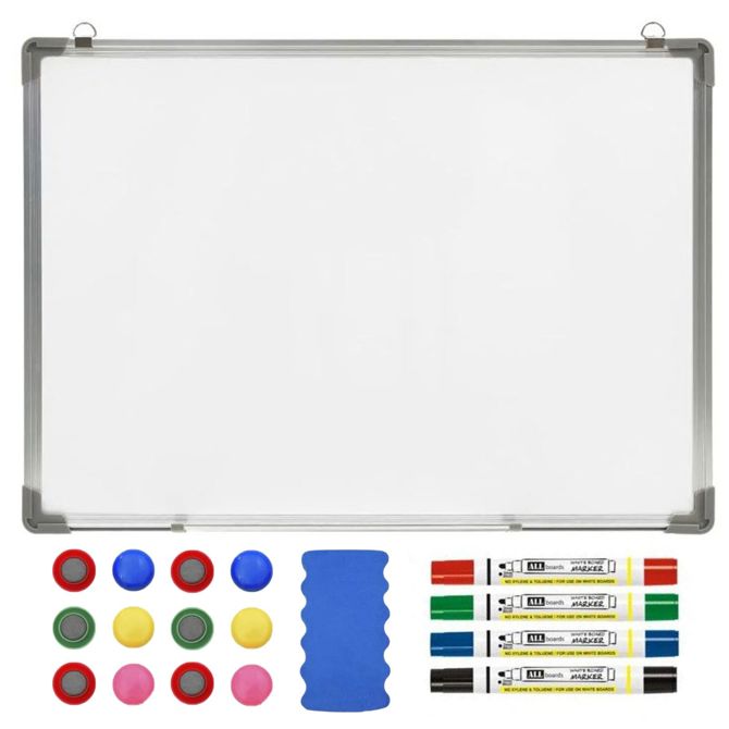 Bela suhobrisna magnetna tabla 120 x 90 cm + dodatki