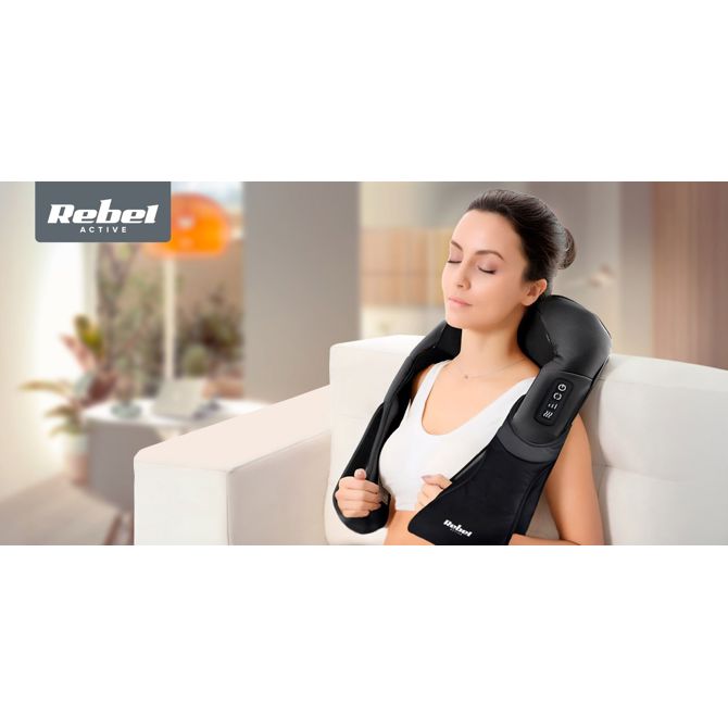 Shiatsu masažna naprava Rebel Active rba-6009, 24 W, funkcija gretja do 42 °C, 8 masažnih glav, za vrat in hrbet 2