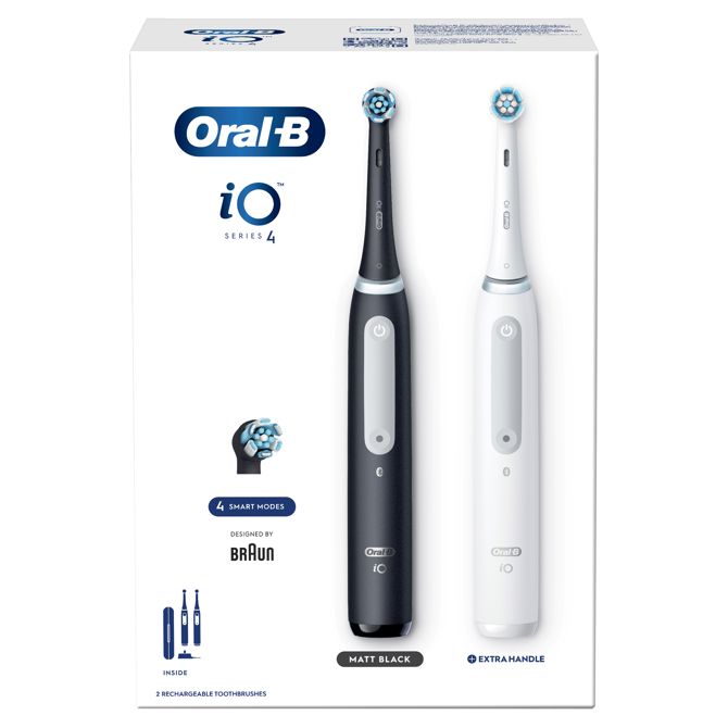 Električna zobna ščetka Oral B iO4, dvojno pakiranje, bela in črna 2