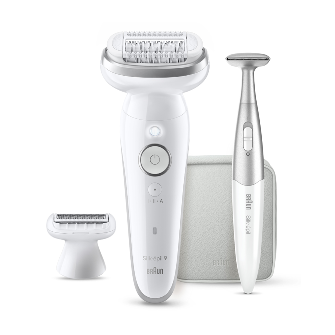 Epilator Braun Silk-épil 9-241, 40 pincet, mokra in suha uporaba, brezžični, široka glava, bele barve 3