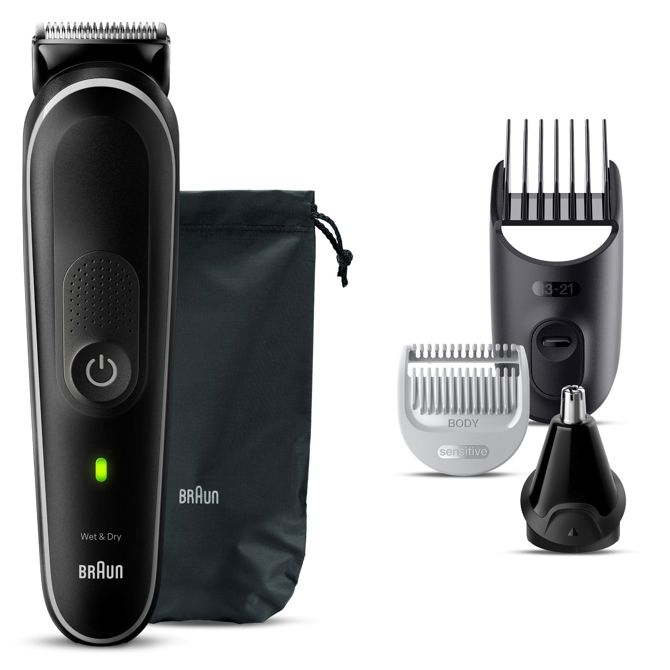 Moški urejevalnik Braun All-in-One 5420, komplet 9 v 1, 100 min delovanja, Li-ion baterija, pralne glave, vodoodporen 2
