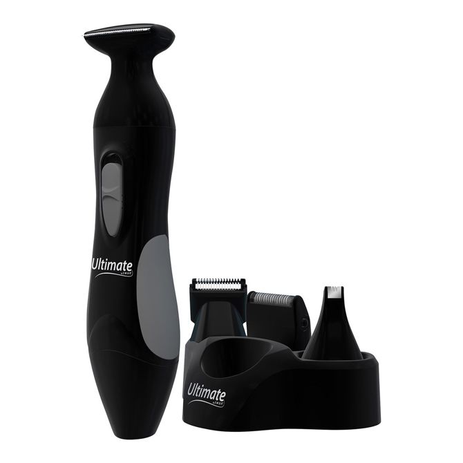 Moški brivnik za intimno britje Swan Ultimate, brivnik + 3 nastavki + stojalo, črno-siv 2