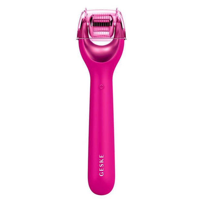 Mikro iglični valjček za obraz 9v1 Geske z aplikacijo (magenta) 2
