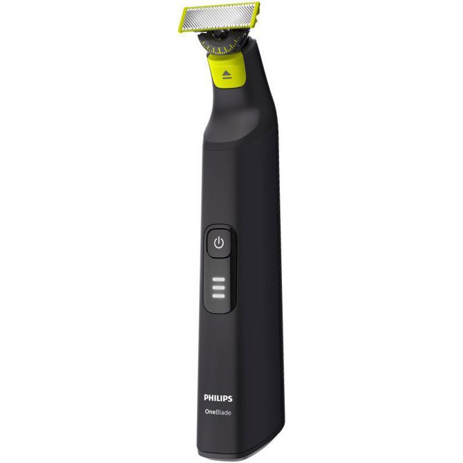 Moški urejevalnik Philips OneBlade Pro 360 vgrajena litij-ionska baterija, 360-stopinjsko rezilo, 90 min delovanja, mokro/suho britje, natančni glavnik 14 nastavitev 2