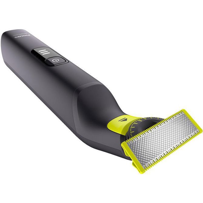 Moški urejevalnik Philips OneBlade Pro 360 vgrajena litij-ionska baterija, 360-stopinjsko rezilo, 90 min delovanja, mokro/suho britje, natančni glavnik 14 nastavitev 3