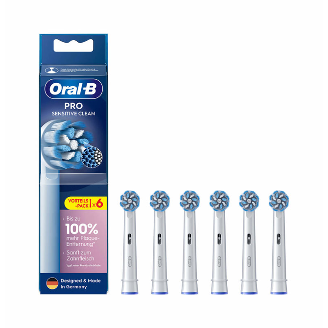 Nastavek za električne zobne ščetke Oral-B Pro Sensitive Clean 6 kosov, rotacijsko-oscilacijski, srednje ščetine, bela 2