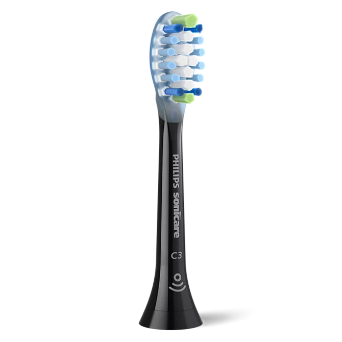 Nastavek za električno zobno ščetko Philips Sonicare C3 Premium Plaque Defence HX9042/88 2 kosa, odstrani do 10× več zobnih oblog, BrushSync opomnik, srednje mehke ščetine, črne 2