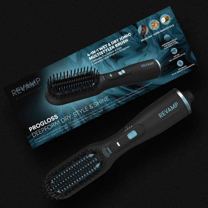 Oblikovalnik z vročim zrakom Revamp Deepform Straight & Style BR-2500, 2-v-1, ionski, 3 nastavitve, 3 m kabel 3