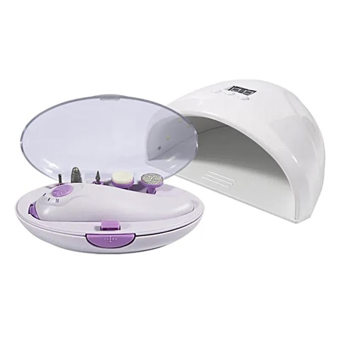Set 2v1 UV 12 LED svetilka za gel nohte 12W LCD + brusilnik 6