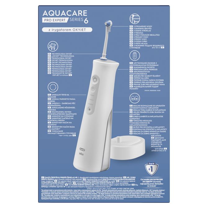 Ustna prha Oral-B Aqua Care 6 Pro Expert, 3 moči, 2 curka 3